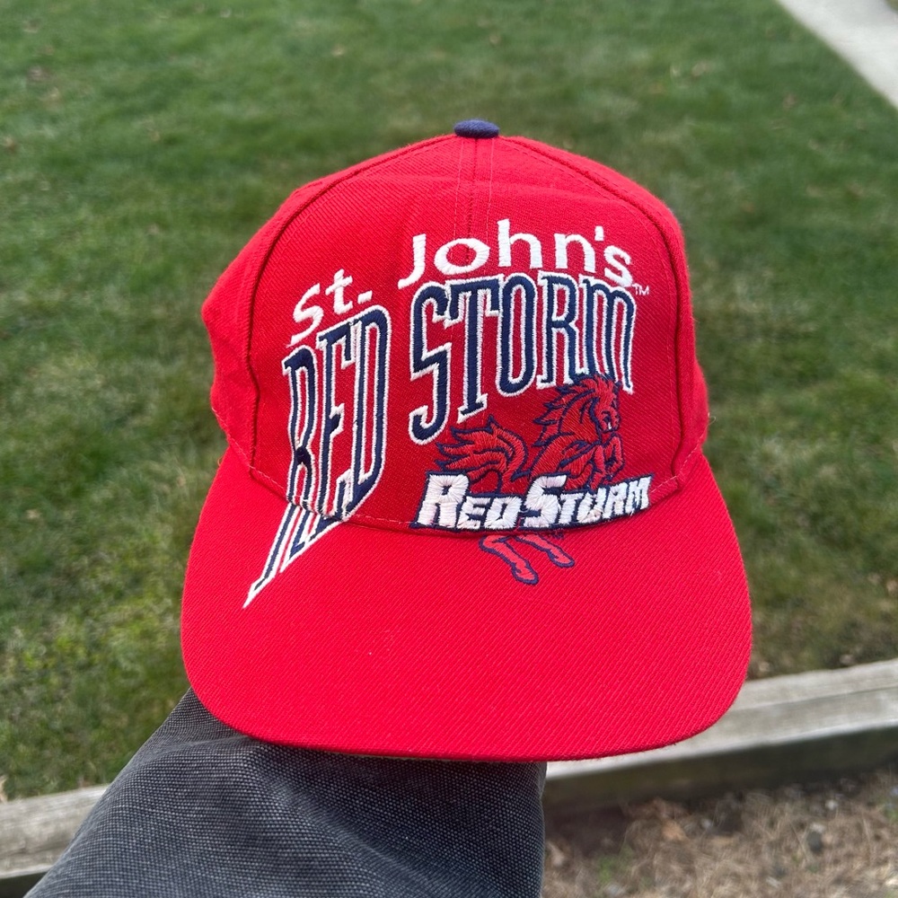 VTG RARE St. John's Red Storm SnapBack Red Big Logo